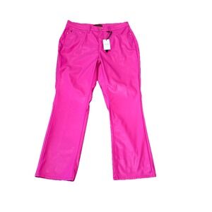 NWT Judy Blue Hot Pink Faux Leather Pants Straight Leg Tummy Control 16W